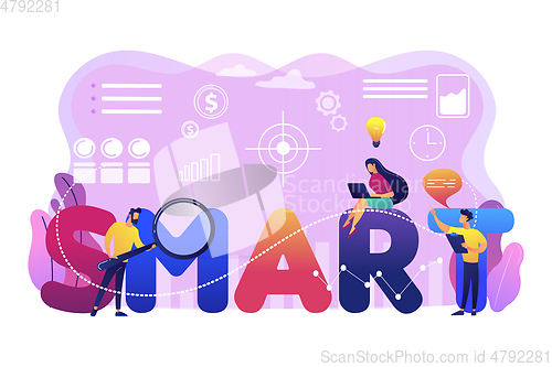 Image of SMART Objectives concept vector illustration.