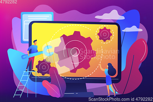 Image of Computer service concept vector illustration.