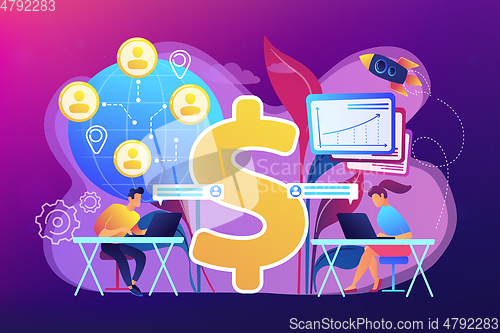 Image of Virtual sales concept vector illustration.