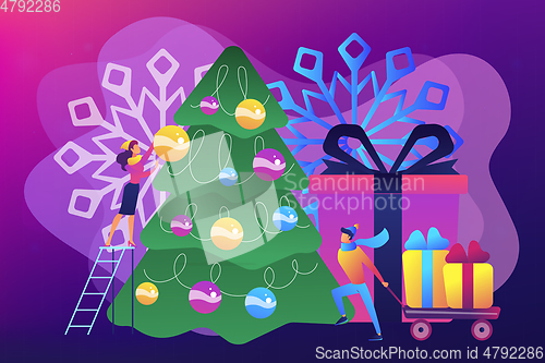 Image of Winter holidays concept vector illustration.