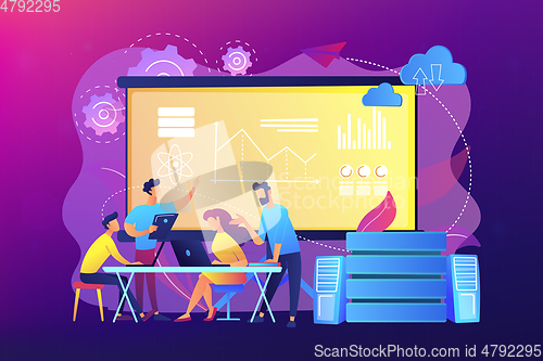 Image of Big data conference concept vector illustration.