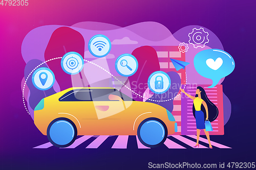 Image of Autonomous car concept vector illustration.