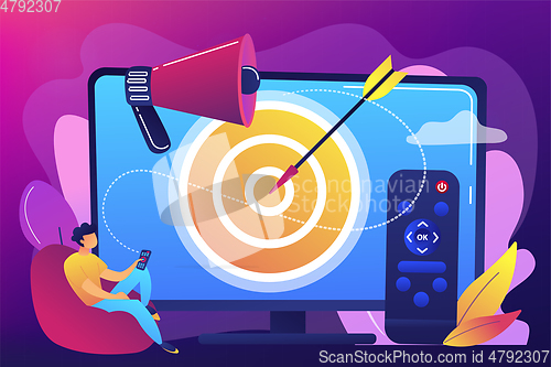 Image of Addressable TV advertising concept vector illustration.