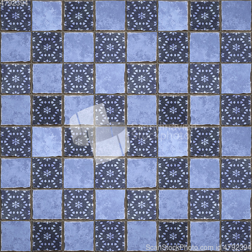 Image of blue tiles background