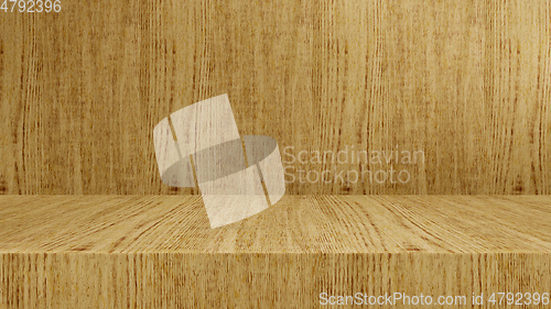 Image of Empty modern studio table room background, product display with 