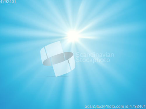 Image of blue sky sun rays background