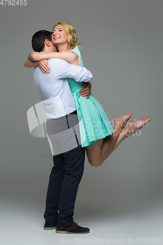 Image of Beautiful happy couple hugging