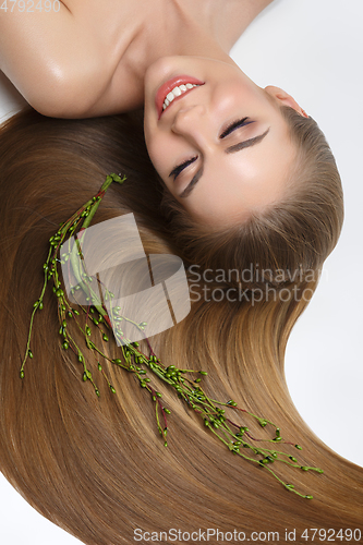 Image of girl with beautiful long hair