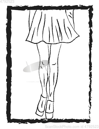 Image of short skirt vector or color illustration