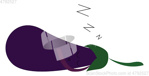 Image of An eggplant sleeping vector or color illustration