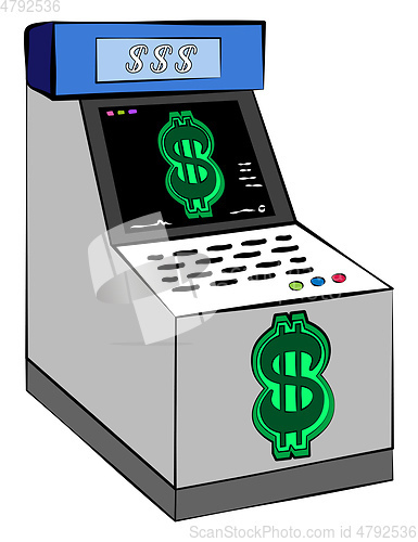 Image of Cash or reward disbursing machine at arcade vector or color illu