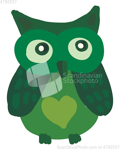 Image of An owl with heart on stomach vector or color illustration