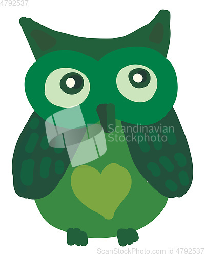 Image of An owl with heart on stomach vector or color illustration