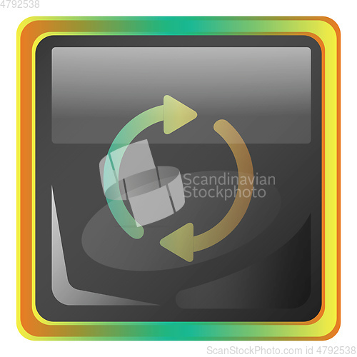Image of Sync grey vector icon illustration with colorful details on whit