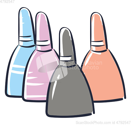 Image of Light colors nailpolish vector illustration on white background 