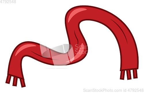 Image of A red woolen scarf for winter vector or color illustration
