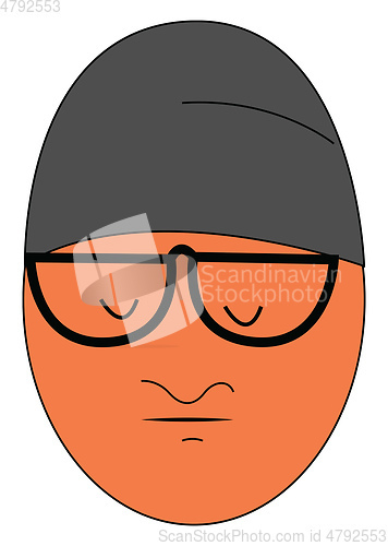 Image of Worried guy with big glasses vector illustration on white backgr