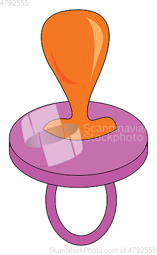 Image of Pink baby pacifier vector illustration on white background