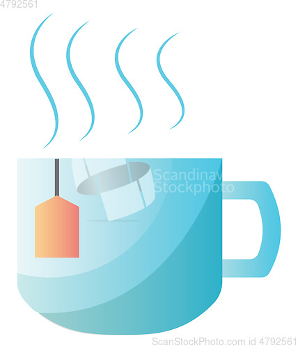 Image of Light blue tea cup vector illustration on white background