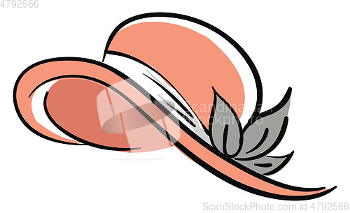 Image of A peach-colored cartoon hat of a woman vector or color illustrat