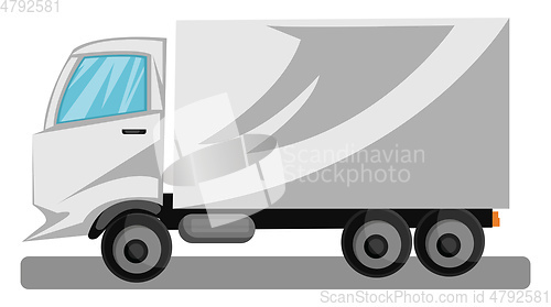 Image of White minimalistic truck vector illustration on white background