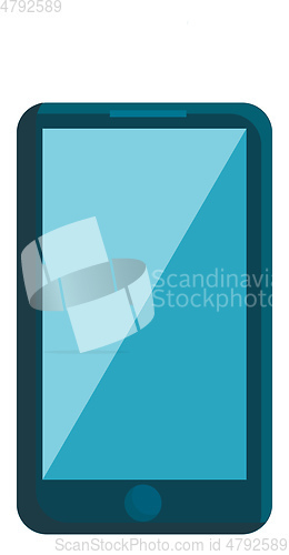Image of A modern touch screen cell phone with blue screen vector color d