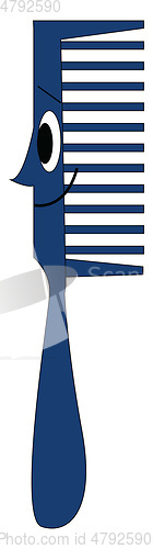 Image of Smiling blue comb vector illustration on white background 