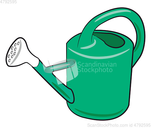 Image of Green watering can vector or color illustration