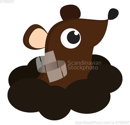 Image of A brown mouse digging the earth vector or color illustration