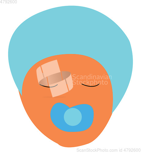 Image of Baby with pacifier vector or color illustration