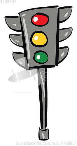 Image of Cartoon traffic lightillustration vector on white background