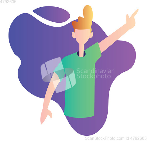 Image of Ward boy holding one hand up vector occupation illustration on a