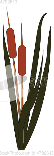 Image of Simple cartoon bamboo vector illustration on white background