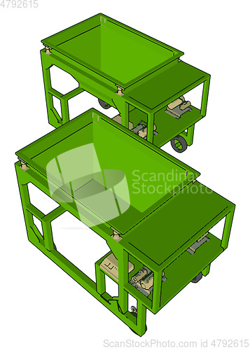 Image of Bag filling machine vector illustration on white background