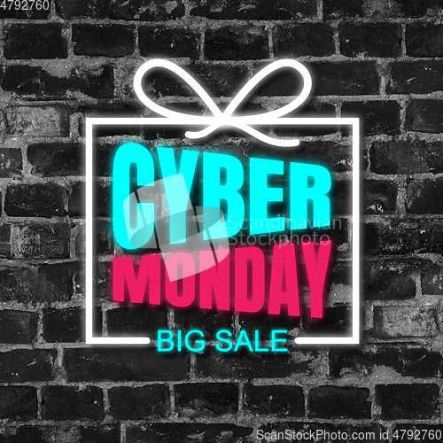 Image of Cyber monday, sales. Modern design. Contemporary art collage.