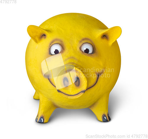 Image of funny yellow pig