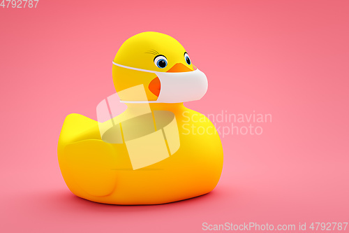 Image of toy ducky wearing a mask