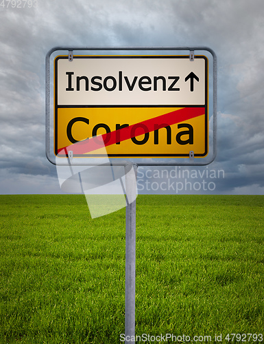 Image of corona insolvenz german city sign