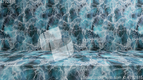 Image of Empty modern studio table room background, product display with 