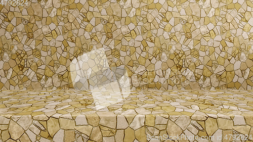 Image of Empty modern studio table room background, product display with 