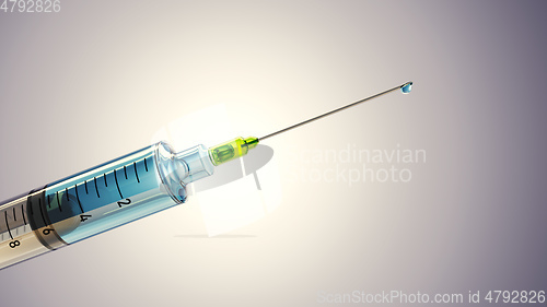 Image of Typical syringe with text space