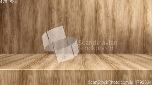 Image of Empty modern studio table room background, product display with 