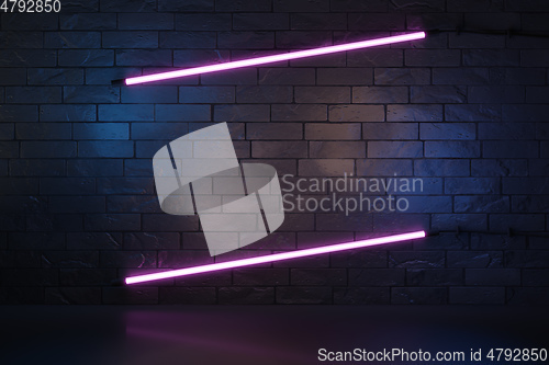 Image of stylish modern purple neon light frame