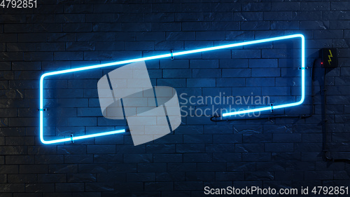 Image of stylish modern blue neon light frame