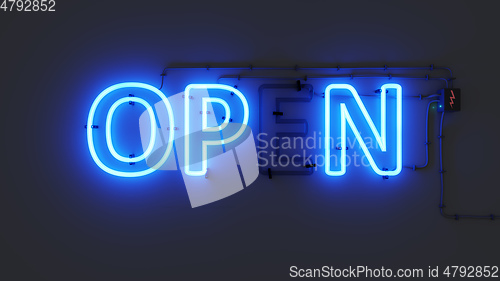 Image of neon sign open with defective segment