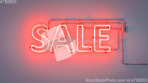 Image of neon light sale sign