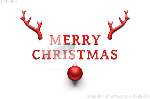 Image of Merry Christmas Decoration red antlers and ball