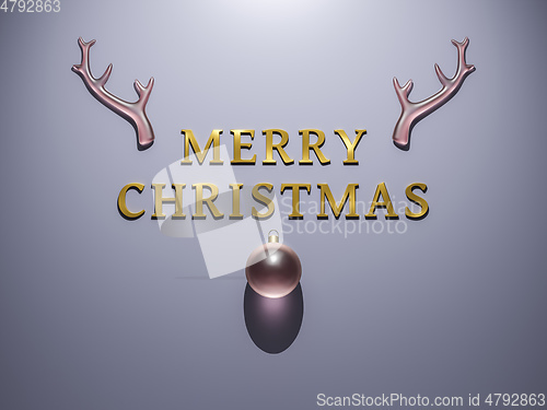 Image of Merry Christmas Decoration antlers and ball