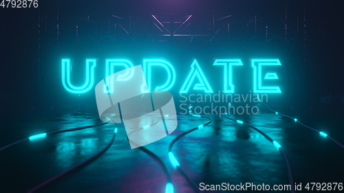 Image of Update neon sign with glowing cable