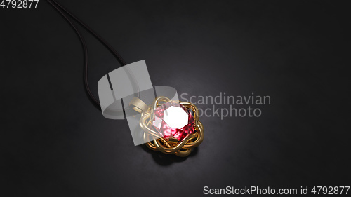 Image of Beautiful ruby jewel necklace on black background